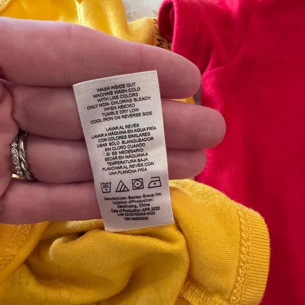 6-9M Disney onesies - Mickey Mouse Red and Yellow Baby Onesies, set of 2 - Picture 5 of 8